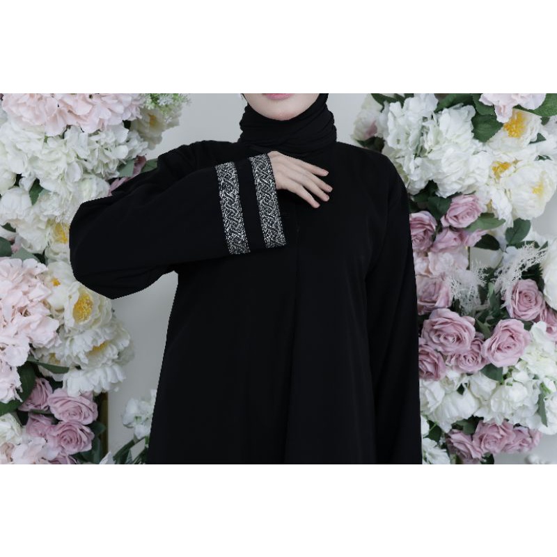 Gallery Exclusive Abaya Hitam Gamis Bordir Turkey Renda Tangan Athifah