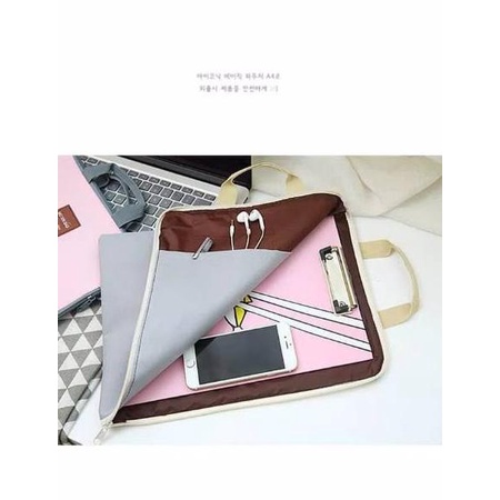

Map file organizer - tas laptop ipad tenteng - tempat file kain A4 F116 |VPCE7 Ready Stock