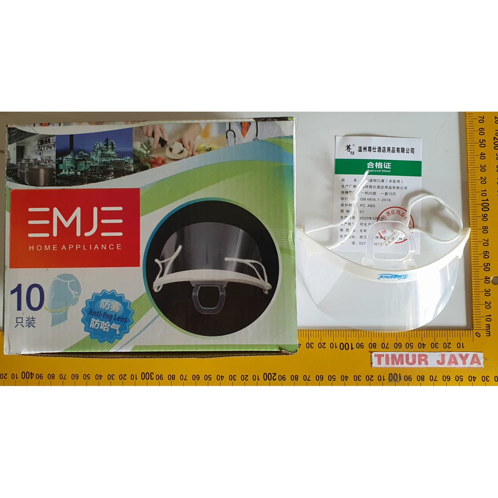 Masker Premium Penutup Mulut Plastik Transparan Segitiga Sanitary Koki