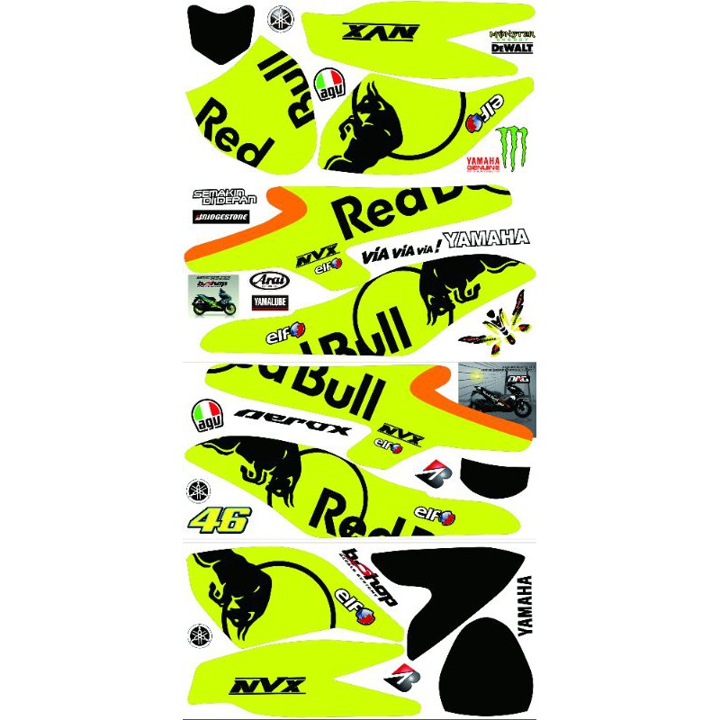 Decal sticker Aerox Red Bull stabilo