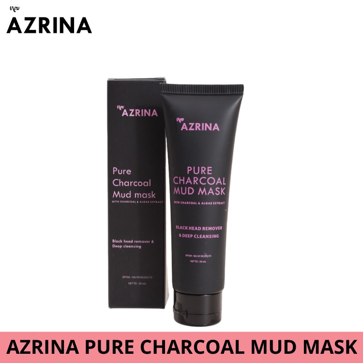 [READY STOCK] Azrina Pure charcoal Mud mask 50ml BPOM | Acne Purifying Clay Mask - Masker 50ml