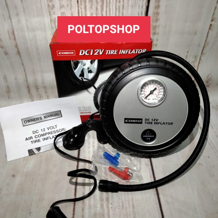 TERMURAH Pompa Ban Mobil Portable Coido 12V 2126/TIRE INFLATOR-Silver
