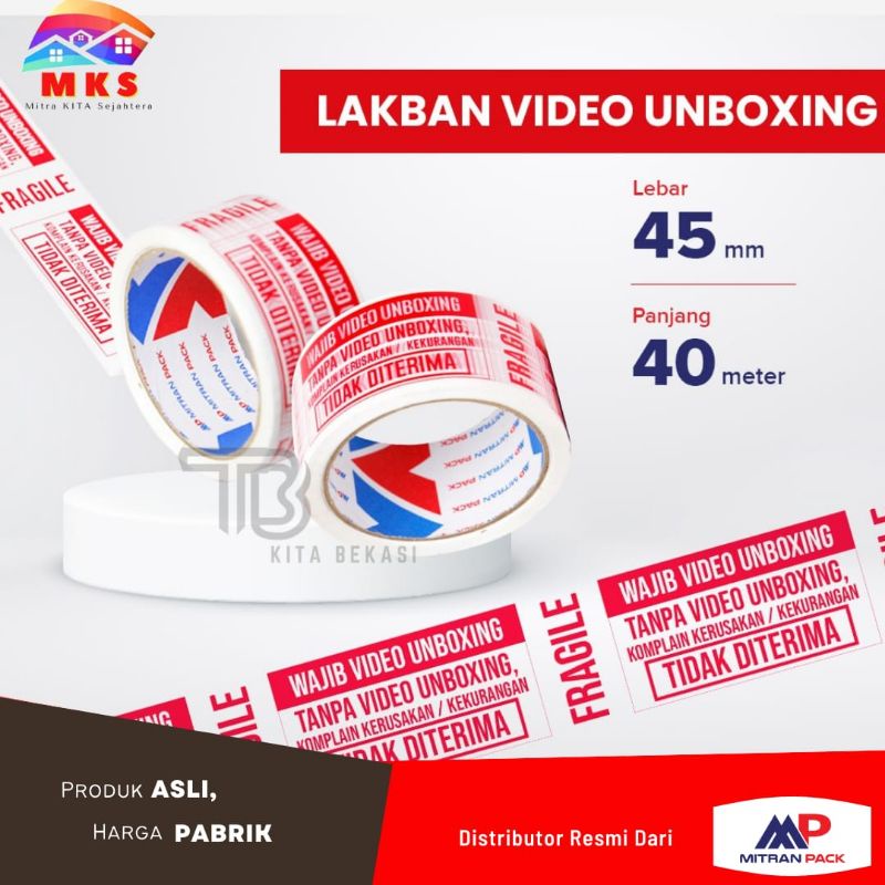 

LAKBAN MITRAN PACK 40 METER/ ISOLASI UNBOXING 40 METER/ LAKBAN UNBOXING/ MITRAN PACK