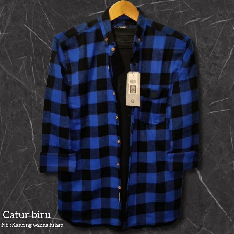 Kemeja Flanel Pria Lengan Panjang Motif Kotak Kotak Kualitas Premium M L Xl