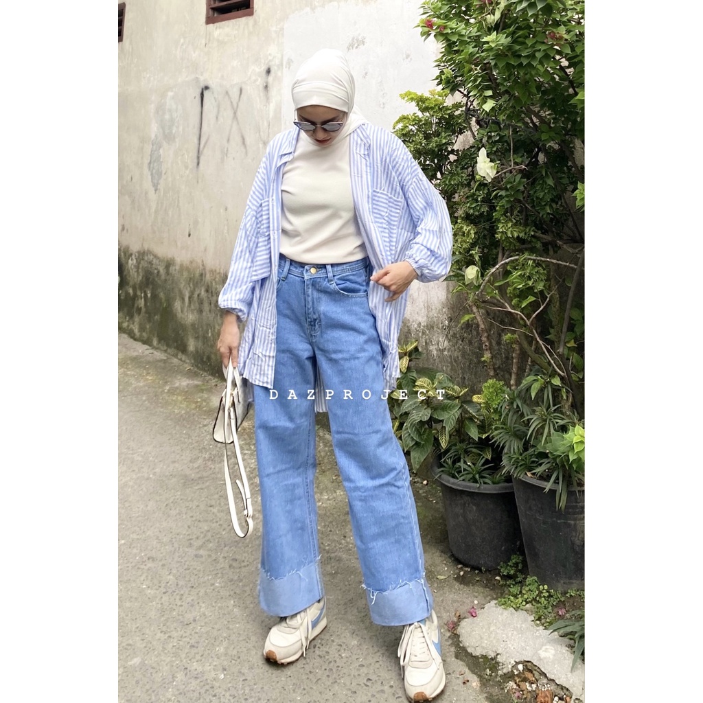 Kulot Jeans Lipat Unfinish READY Kulot Jeans Raisa Ripped Loose Jeans Polos Jumbo Kulot Jeans Premium