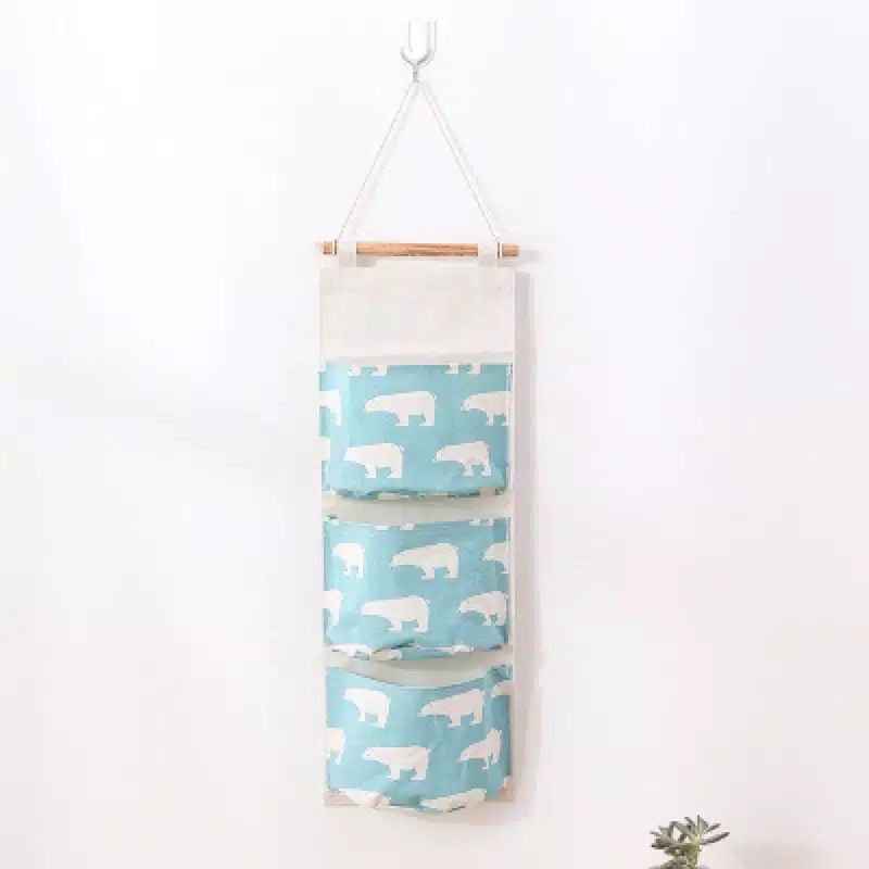 ORGANIZER KOREA 3 SEKAT / POUCH GANTUNG 3 SEKAT STORAGE BAG GANTUNG MOTIF | FADHILAH SHOP BJB