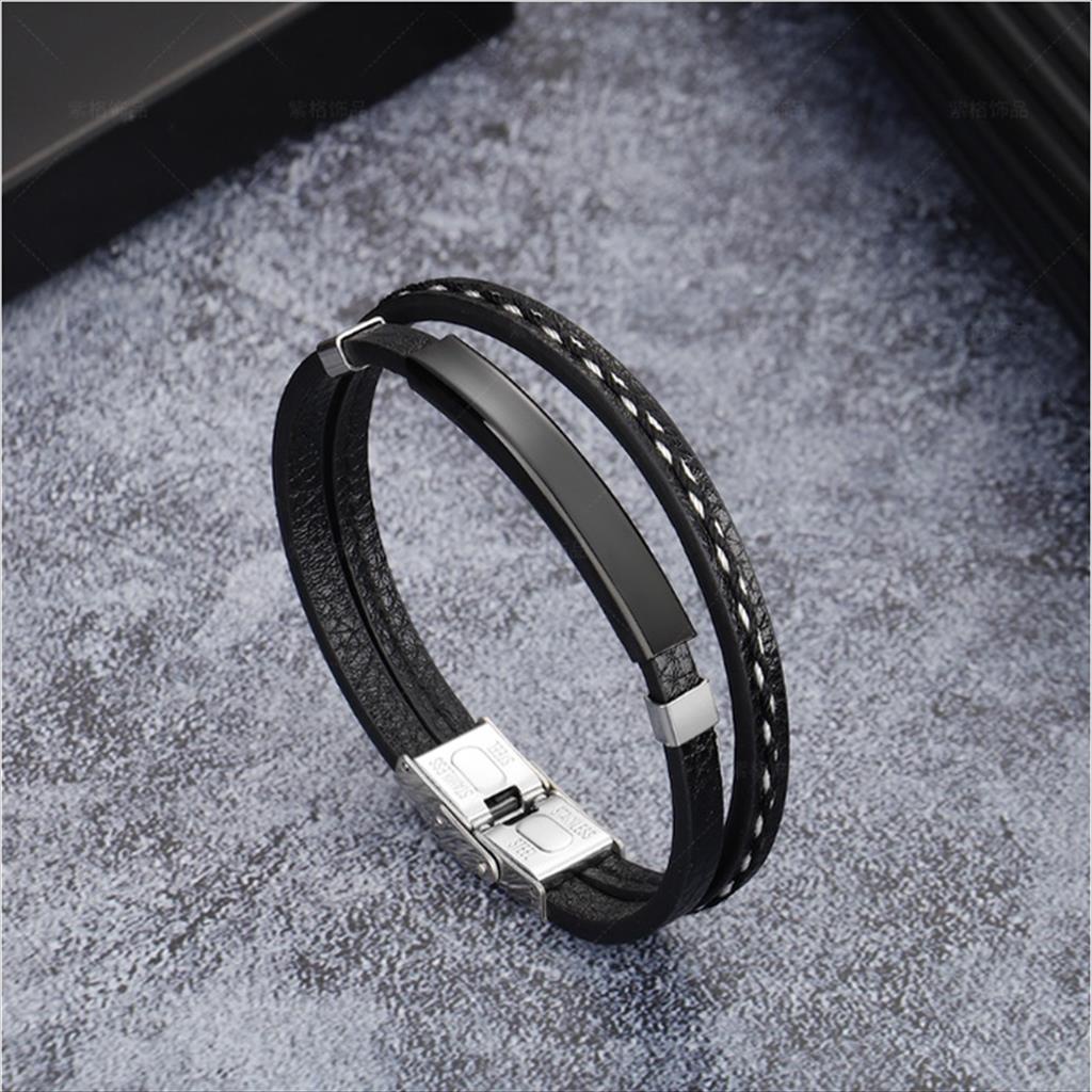 Gelang Kulit Pria Skmei Stainless Original Ukuran 18.5 / 20 CM 65416