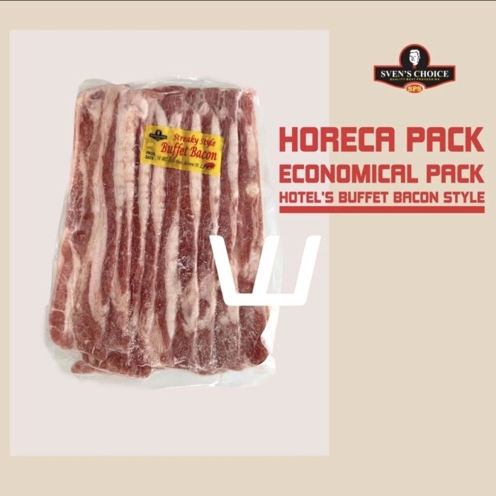 

Sven's Choice BUFFET BACON streaky style HORECA/ECONOMICAL PACK 500g