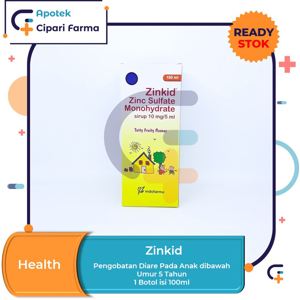 Zinkid Sirup | Zinc Sulfate | Untuk Pengobatan Diare Pada Anak 100ml