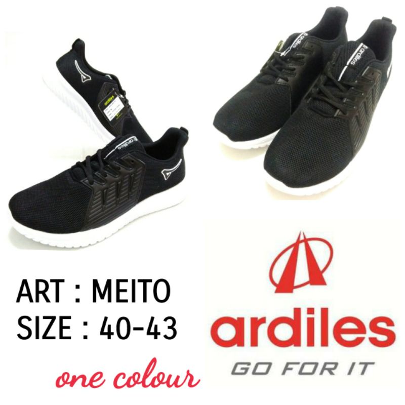 SEPATU TALI SEKOLAH / FASHION COWOK ARDILES HITAM PUTIH MEITO SIZE 40-43