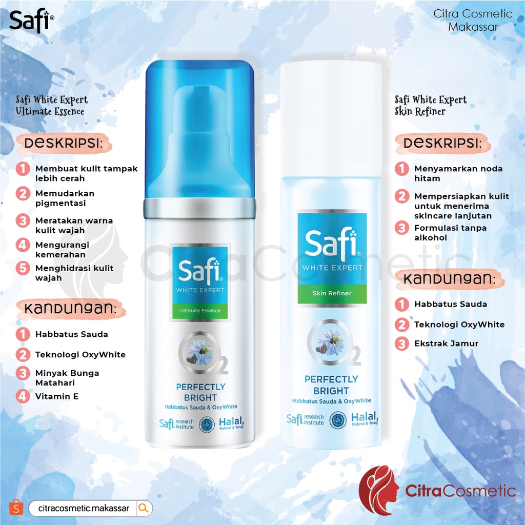 Safi White Expert Series | Day Night Cream 25 45g | Toner | Cleanser | Remover | Essens