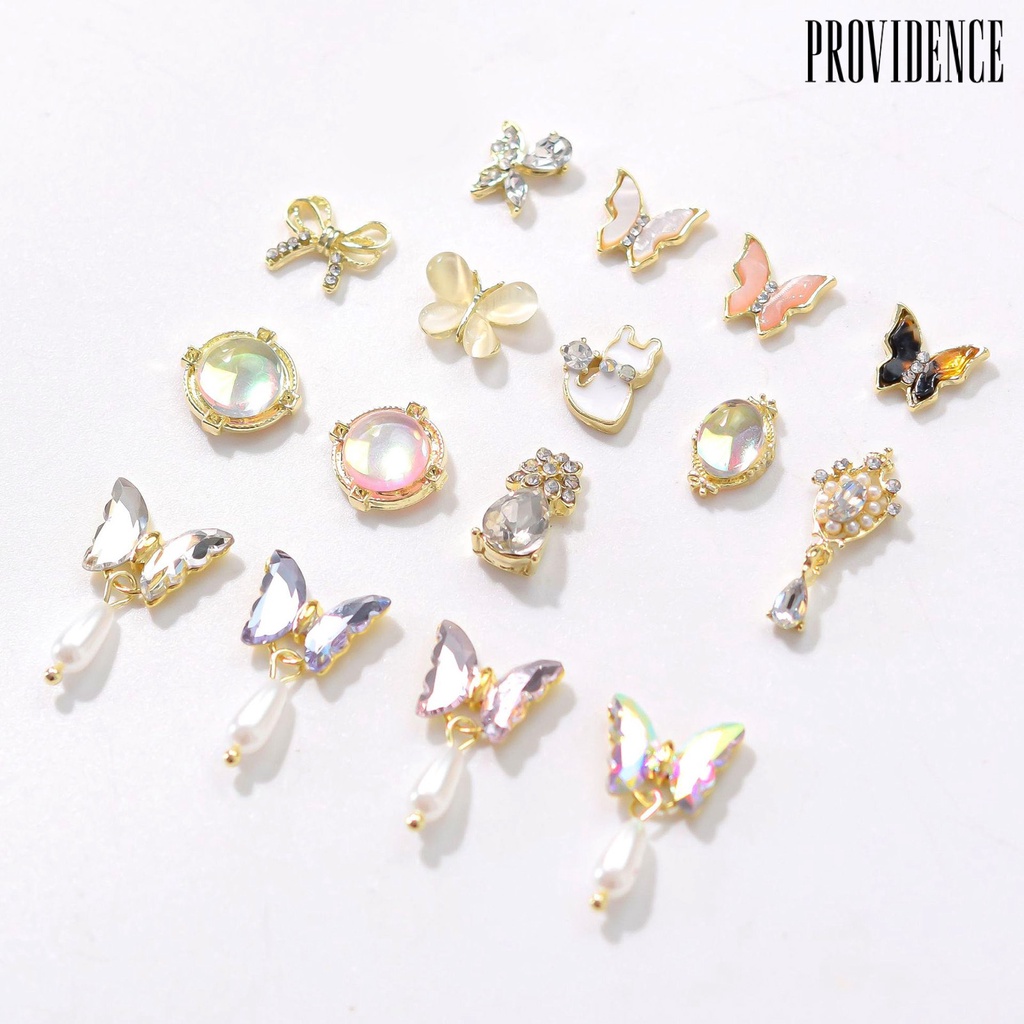 Providence Kupu-Kupu Berlian Imitasi Untuk Dekorasi Nail Art DIY Butterfly