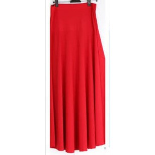 TERLARIS !!! ROK PANJANG JUMBO SPANDEK JERSEY WANITA TERMURAH /  ROK PANJANG MAX BB 80 KG BAHAN PREMIUM BISA COD-MERAH