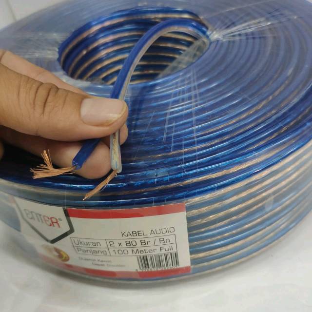 Kabel listrik audio transparan ukuran 2 x 80 dijual meteran