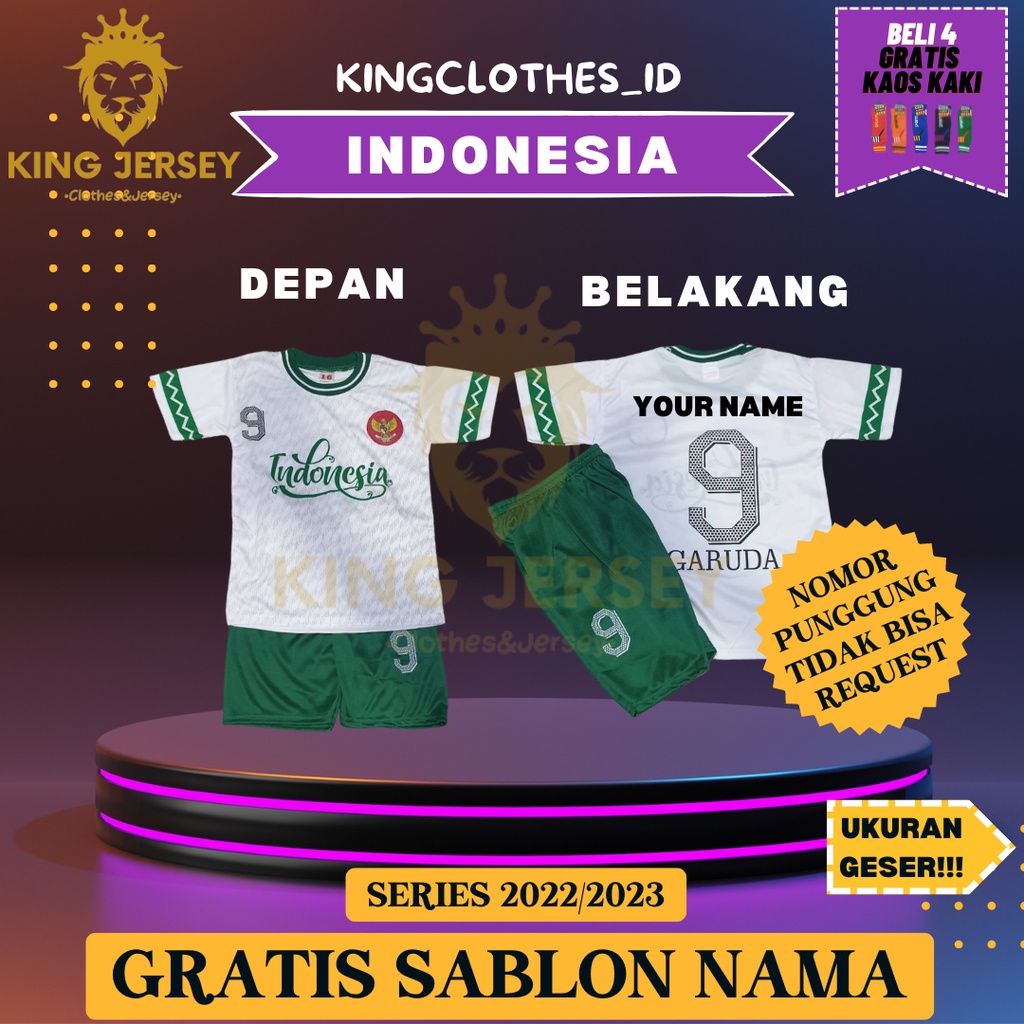 JERSEY BOLA INDONESIA UNTUK ANAK ANAK 0-15 TAHUN KEATAS