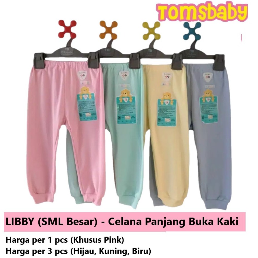 LIBBY 3pcs Celana Panjang Anak WARNA size Besar (24-40bln)