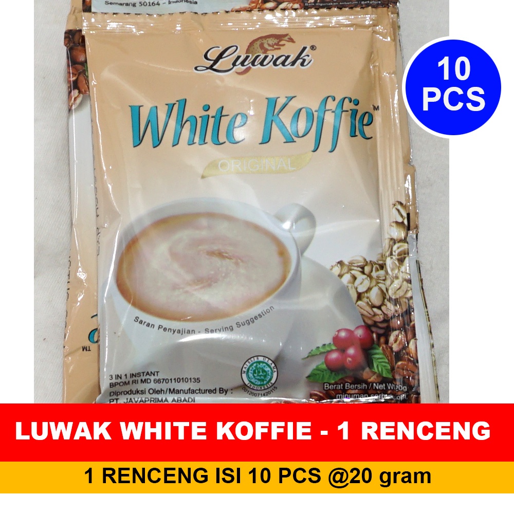 

Kopi Luwak White Koffie sachet 1 Renceng isi 10 pcs