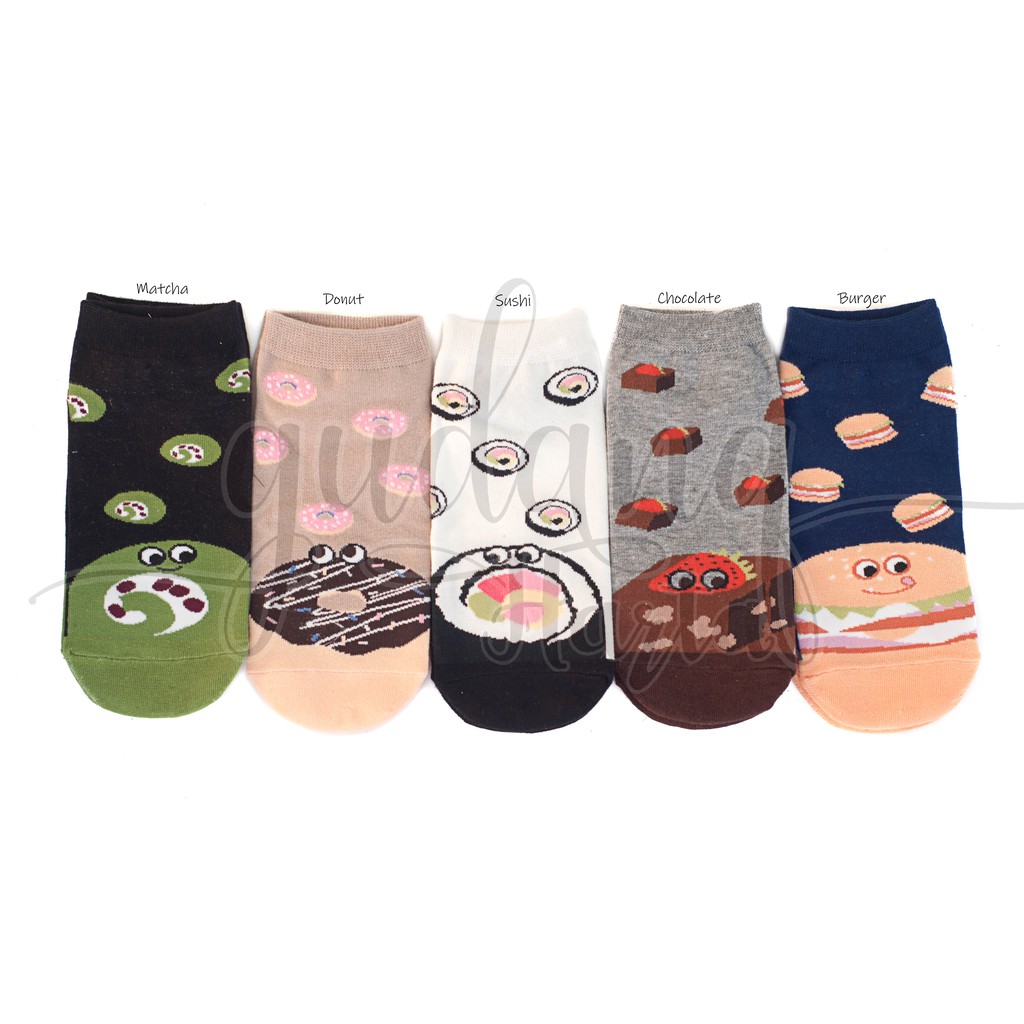 Kaos Kaki Wanita Pendek Sweet Snacks Donut Burger Sushi Chocolate Socks GH 103046