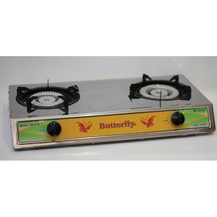 Kompor Gas Butterfly GS-8150 2 Tungku Stainless