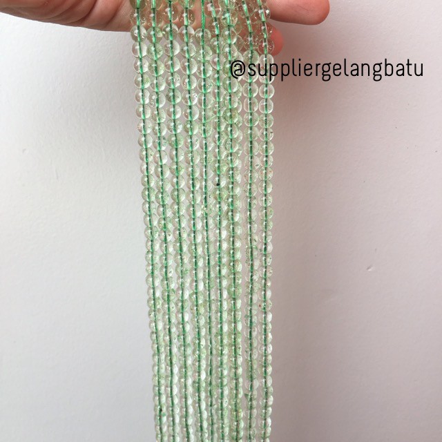 semi stone rutilated kuarsa quartz green 6mm hijau gelang kalung grosir kerajinan beads crafft bahan