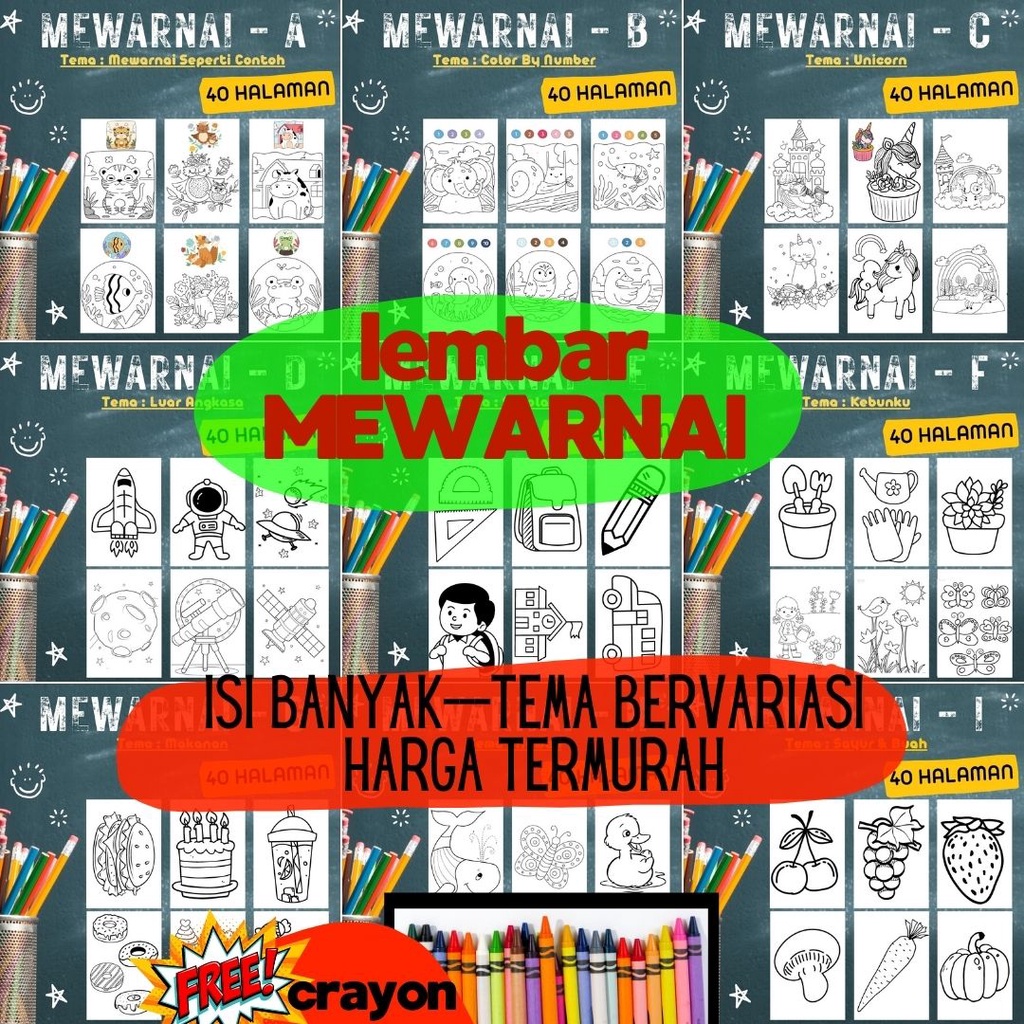 

FQH12MK - Buku Mewarnai Anak 2 3 4 5 6 Tahun Paud TK Kertas Mewarnai Anak Perempuan Laki Laki Coloring Book For Kids Mainan Edukasi Lembar Mewarnai Jumbo Giant Raksasa Super Besar