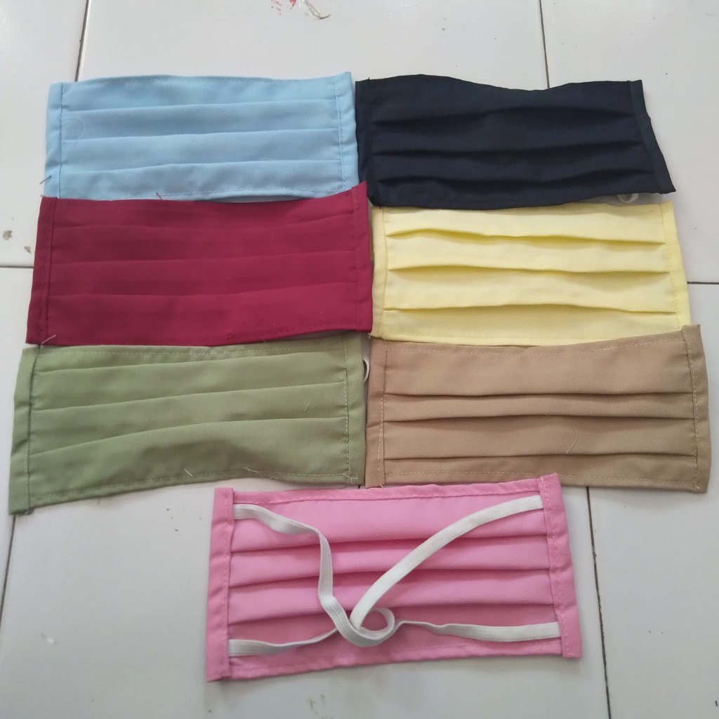 Lusinan masker kain polos hijab/masker hijab polos/masker jilban/masker penutup wajah