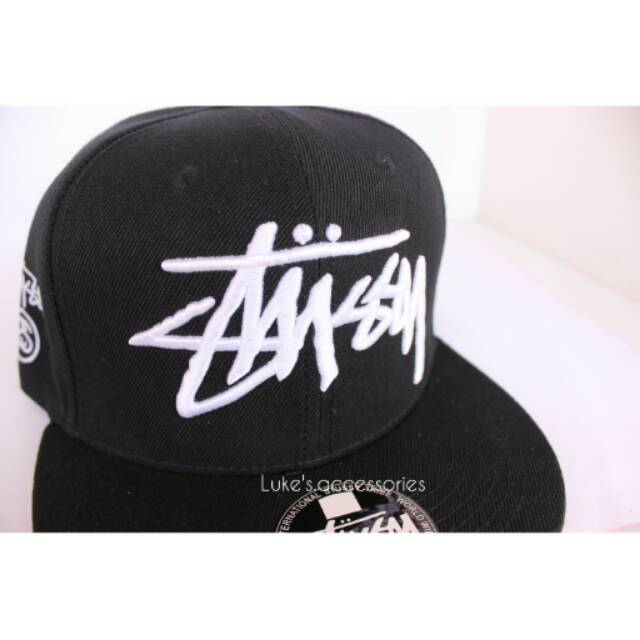 Topi Snapback Stussy Hitam Black