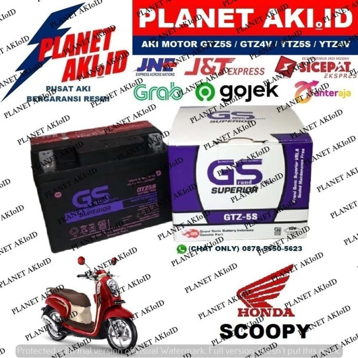 Aki Motor Honda Scoopy FI CLASSIC GTZ5S GS Y Accu Kering MF