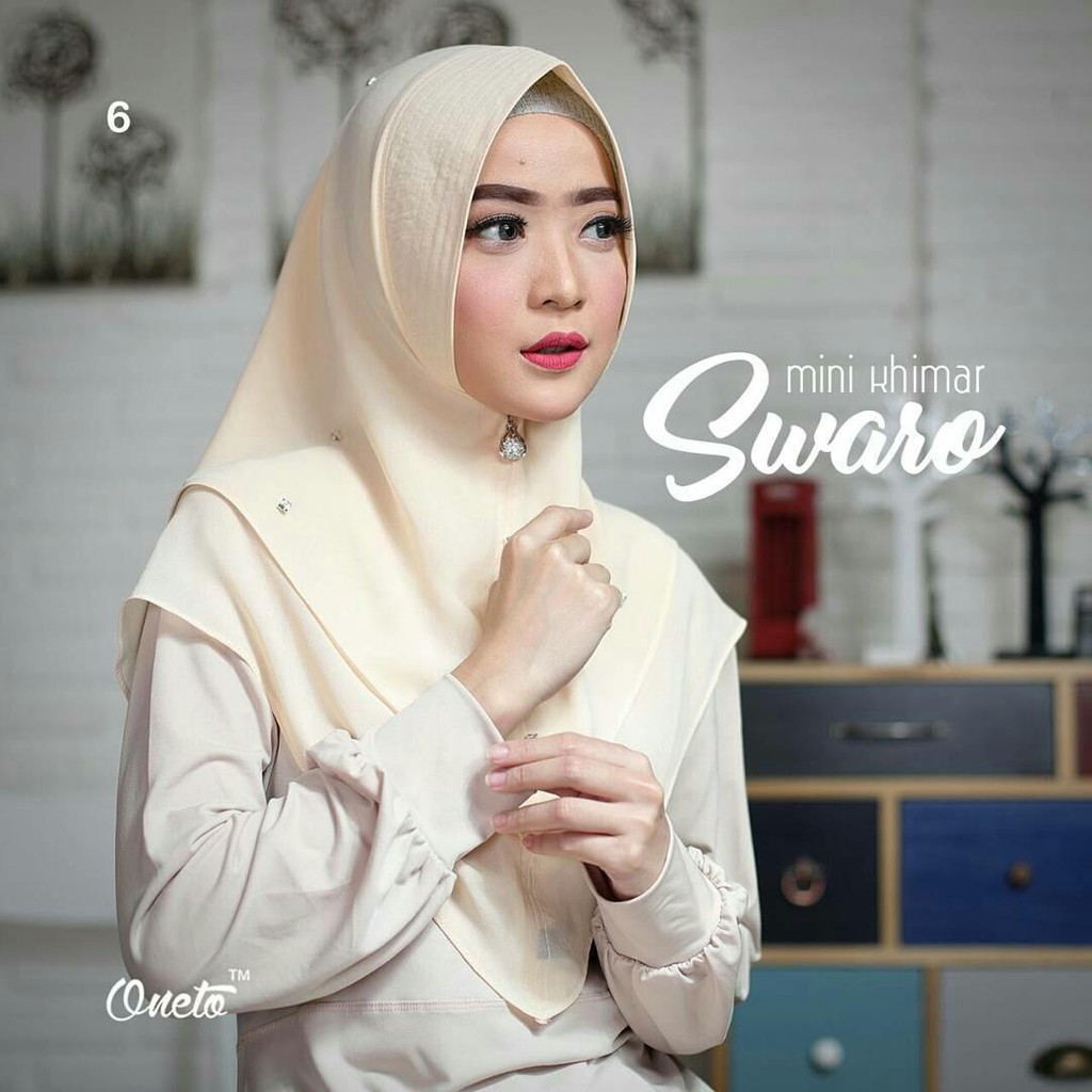Khimar Swaro Dua Layer Mutiara Diamond Italiano/Jilbab Instan 2 Layer Mutiara