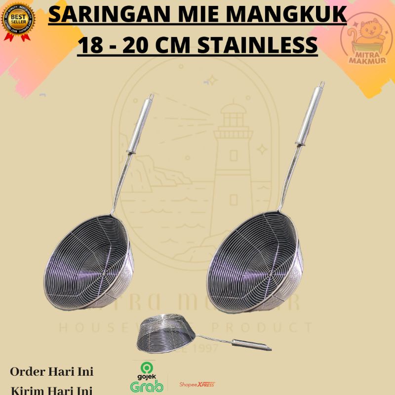 NEW!! SARINGAN MASAK MIE STAINLESS / SARINGAN MANGKUK SIZE 18-20 CM