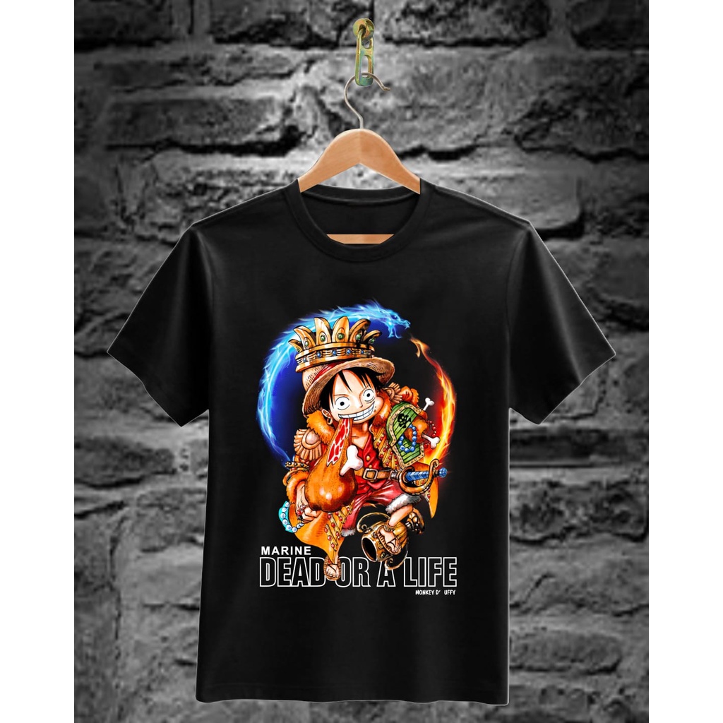 SHOPOCOLLECT BAJU KAOS ONE PICE PUTIH/BAJU KAOS DISTRO TERBARU LUTFY BAJU KAOS ANIME