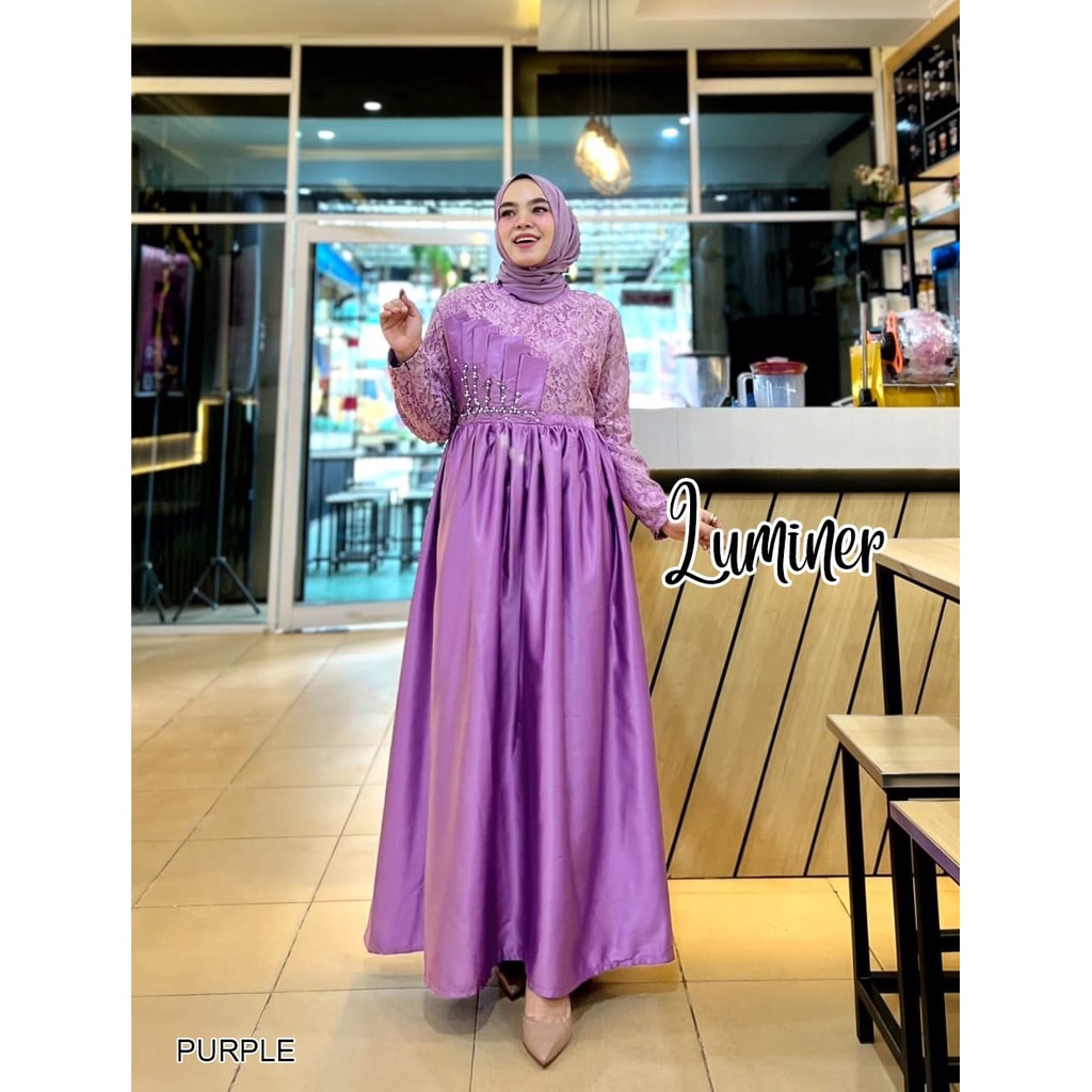 GAMIS PESTA MUSLIMAH DETAIL KIPAS LUMINER