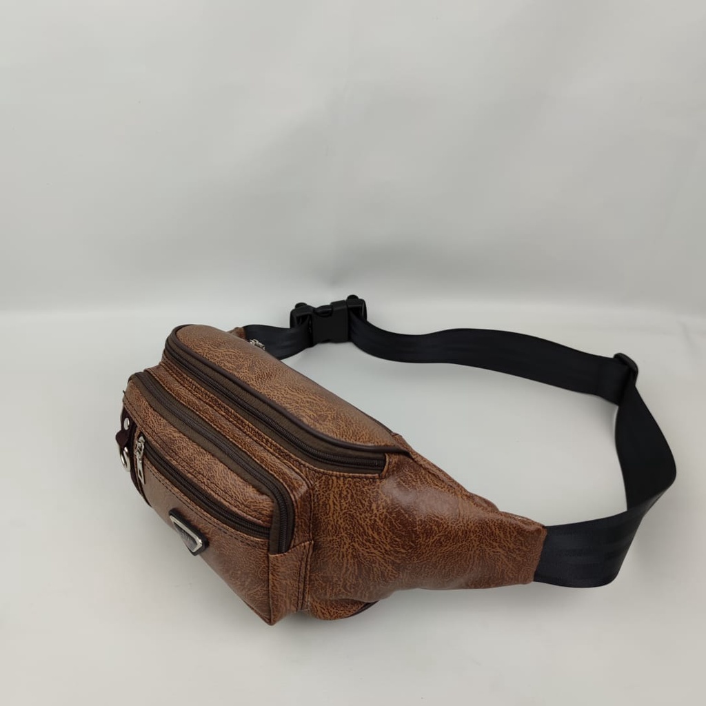 Waistbag/Tas Pinggang Kulit PU LEATHER Pria Terbaru