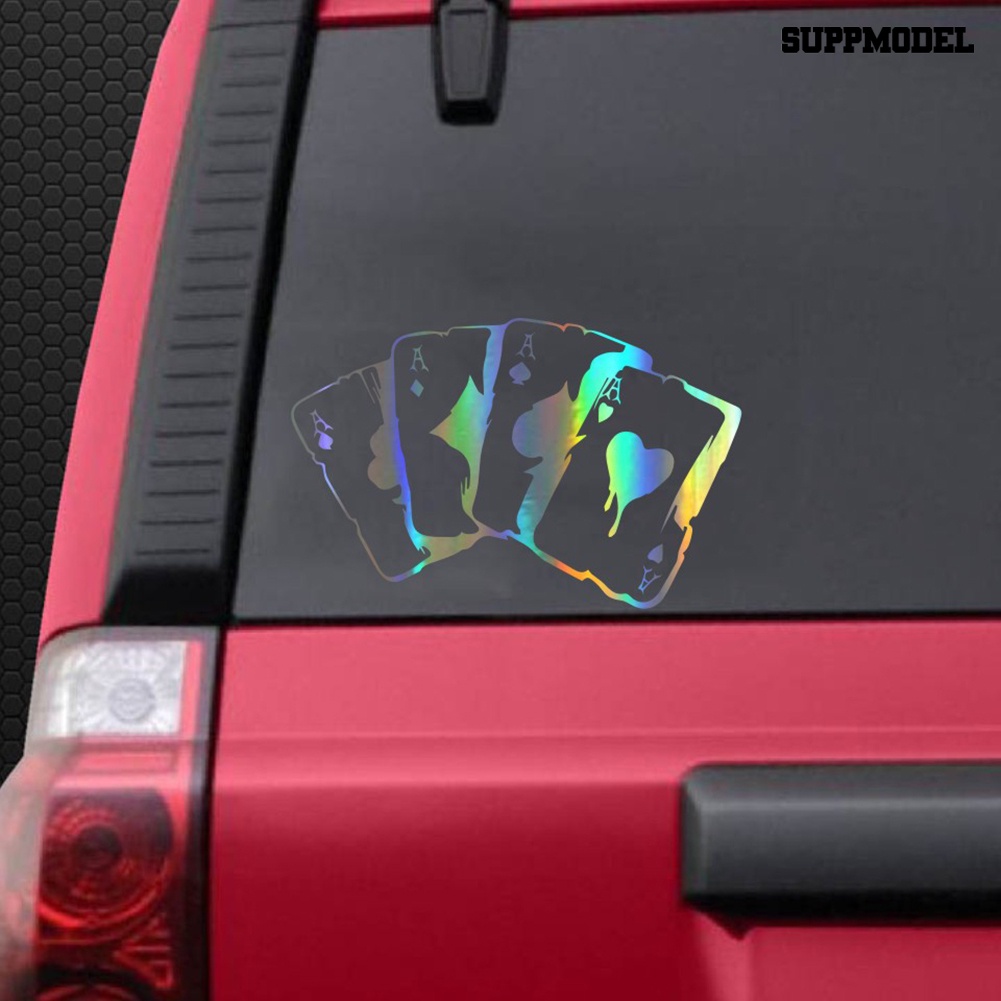 Stiker Reflektif Motif Kartu Poker Untuk Mobil / Motor