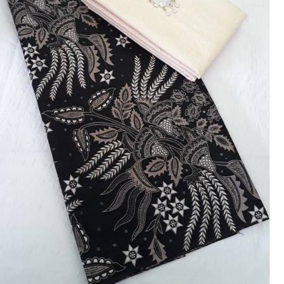 Toko Amanah>>> Kain Batik Pekalongan Print Merak Hitam Manis Set Embos <<<terlaris