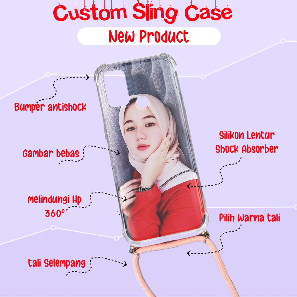 [SLING CASE] Custom anticrack bisa Request foto oppo vivo realme redmi samsung iphone meizu xiaomi