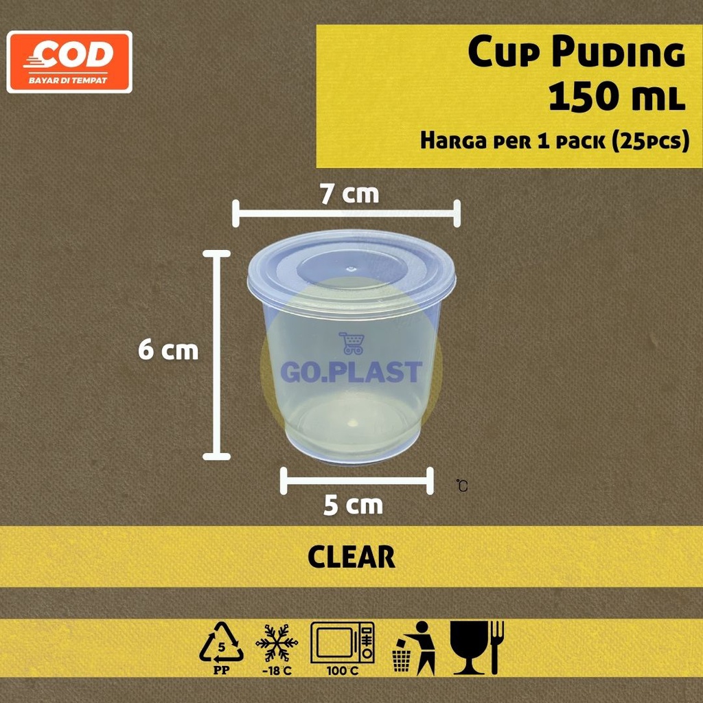 CUP PUDING BENING 150 ML isi 25pcs