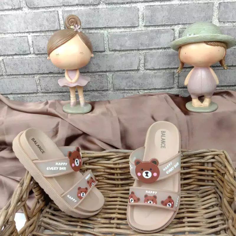 Sandal anak cewek Bear 26-35/Sandal Selop Wedges Anak Ban 2 Bear