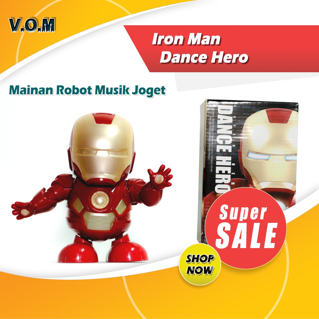 VOM Iron  Man  Dance Hero Marvel Avengers Mainan  Robot 