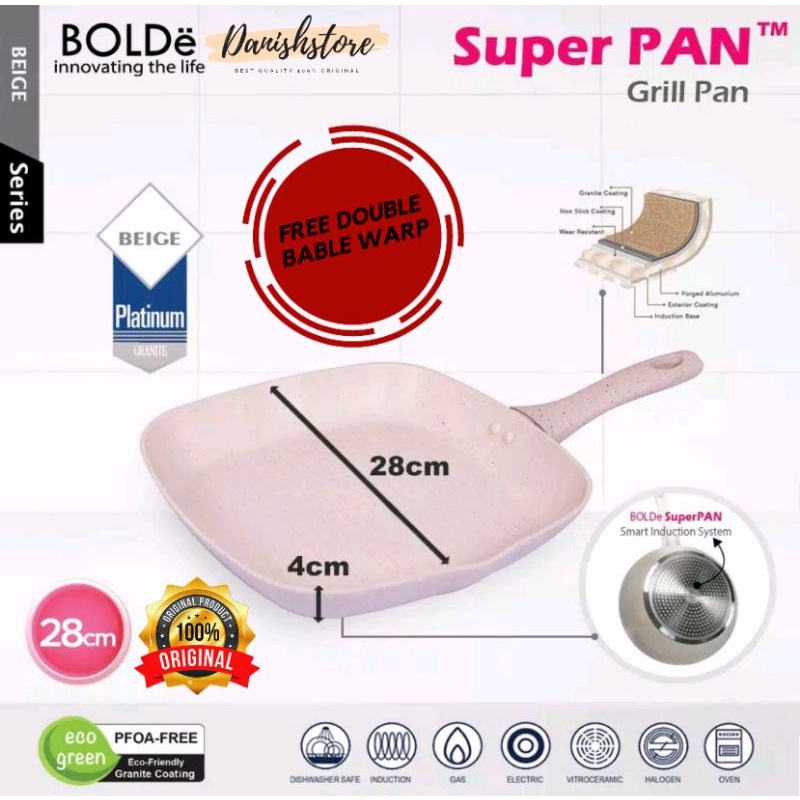 Bolde Super Pan Grill Pan 28 Cm Wajan Pemanggang Bolde ORIGINAL - Beige