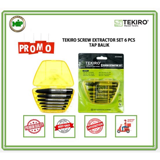 Tekiro Tap Balik Set 6 pcs / Screwdriver Extractor Set / pembuka baut / baud rusak TEKIRO tap balik