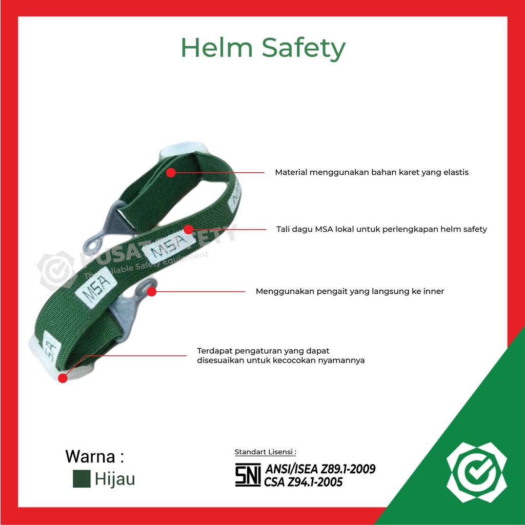 Tali Dagu Helm Safety MSA Original