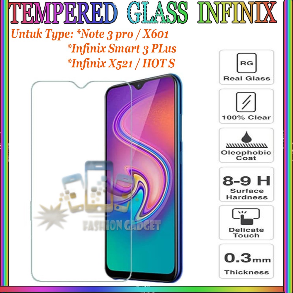 TEMPERED GLASS INFINIX NOTE 3 PRO INFINIX X601 INFINIX INFINIX 3 PLUS INFINIX HOT S INFINIX X521 ANTI GORES KACA TEMPER GLASS - CLEAR