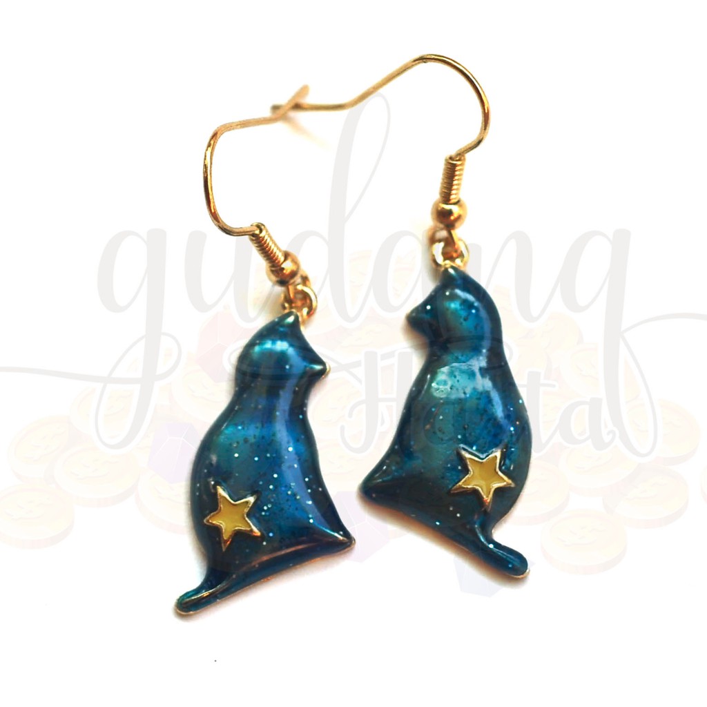 Anting Blue Starry Cat Kucing Bintang Lucu Unik GH 203456