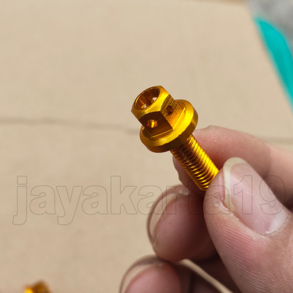 baut anti jebol 4biji + baut probot 4 biji gold buat pasang visor nmax dan lexy dijaminkan kuat