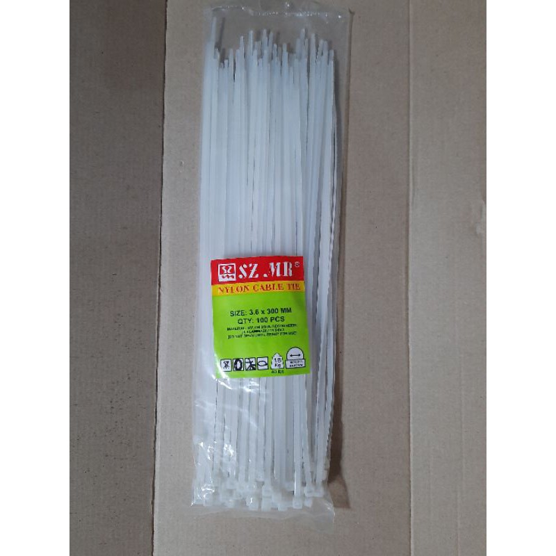 Kabel ties tis 30cm x 3.6mm putih 100pcs insulock