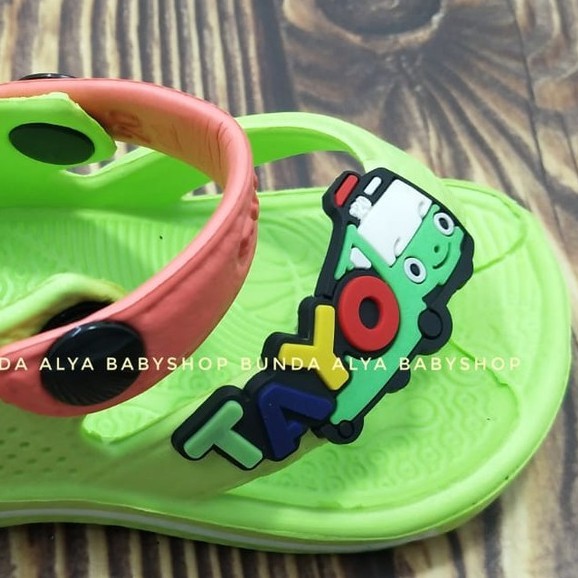 Sandal Anak Laki Jepit Usia 6 Bulan 1 2 Tahun Size 19 -24 - Sendal Bayi Cowok Karet Anti Licin Bus HIJAU