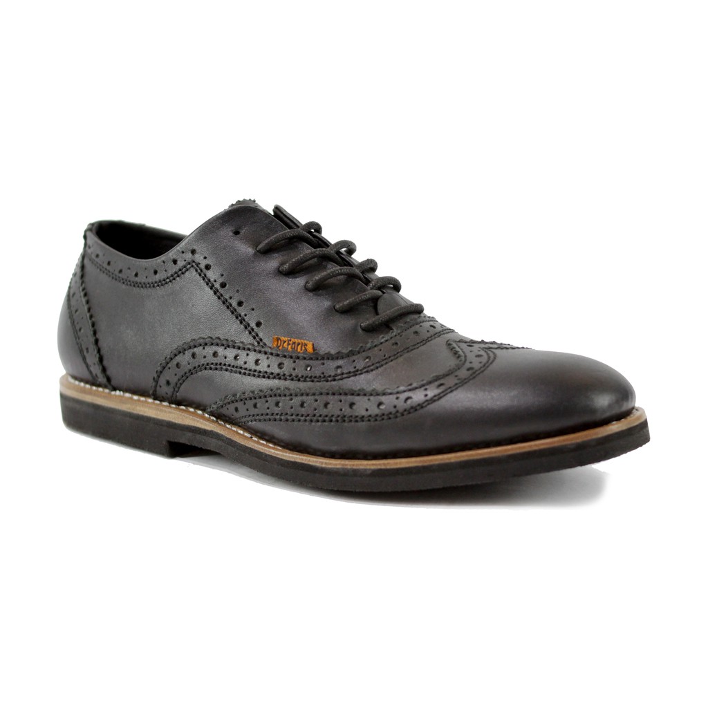 Sepatu Pria Dr Faris Oxford Wingtip Black Sepatu Pria Casual Formal Klasik Original Handmade