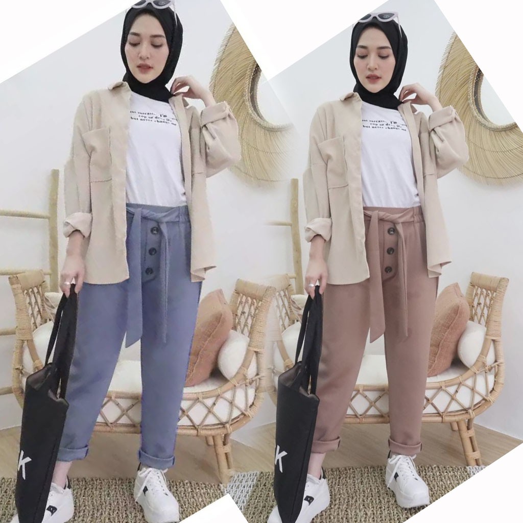 EXLIN PANTS // BUTTON PANTS // GEYN BASIC PANTS KANCING