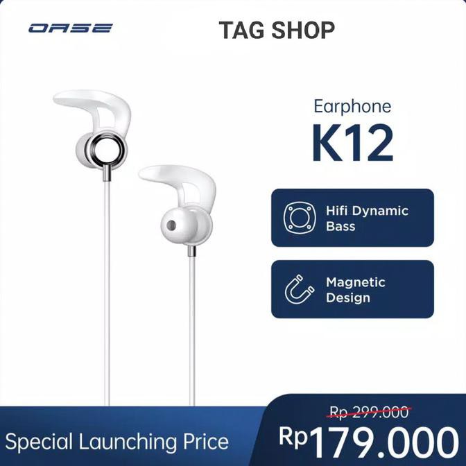Sale Oase Bluetooth Wireless Sport Earphone K12 - Magnetic Deisgn,Hifi - Hitam